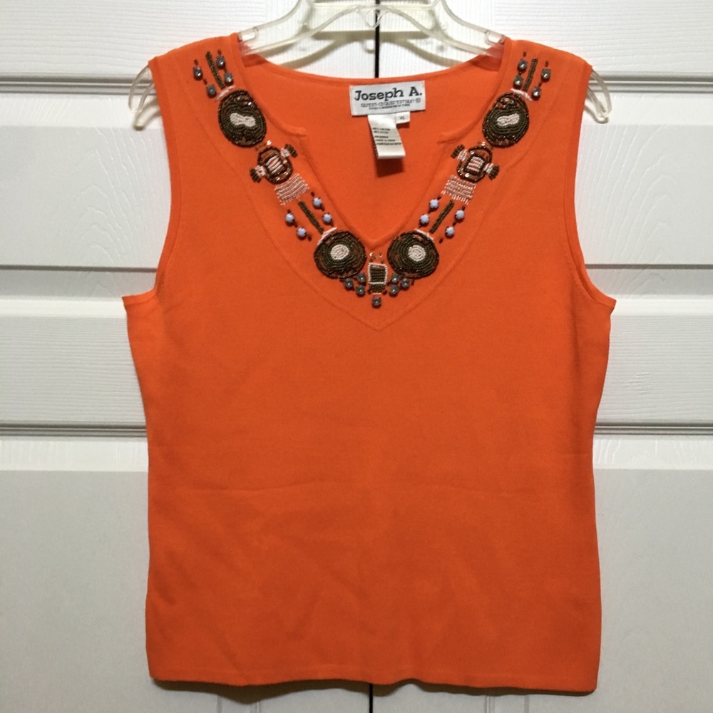 JOSEPH A. BEADED & JEWELED NECKLINE KNIT TOP - Picture 8 of 8